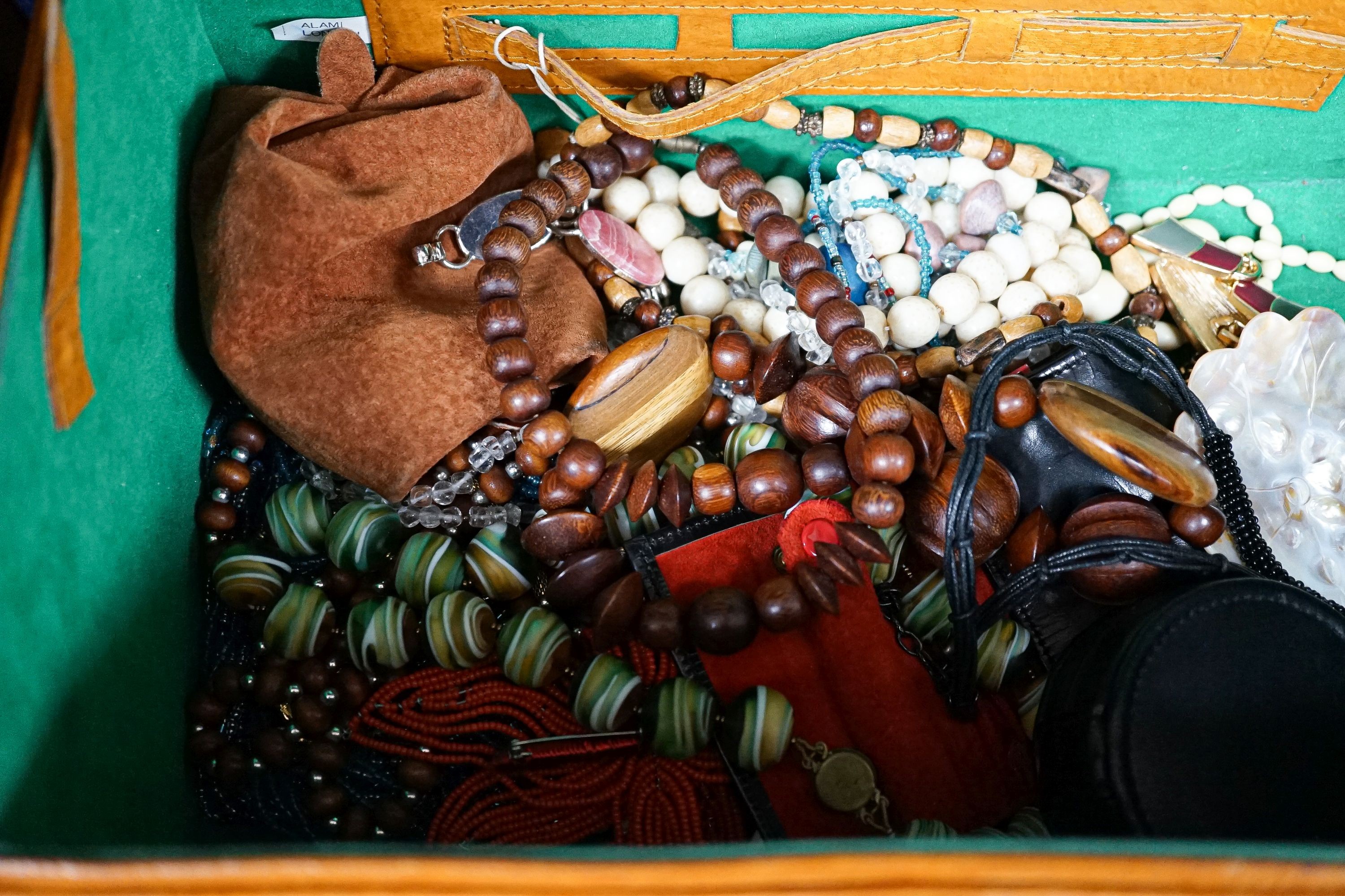 A quantity of costume jewellery in two cases.